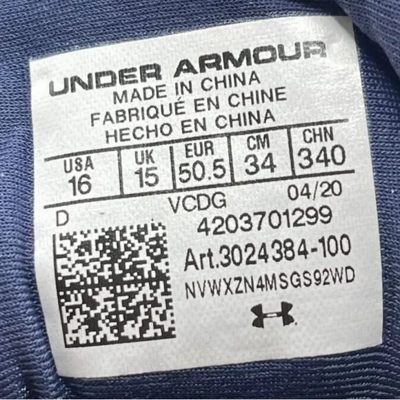 NWOB Under Armour Yard MT‎ Cleats Size 16 D Honor Remember Respect 3024384-100 - Picture 7 of 7